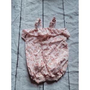 Janie and Jack girl Spring Summer Easter pink Floral Romper 6-12 Monthsd